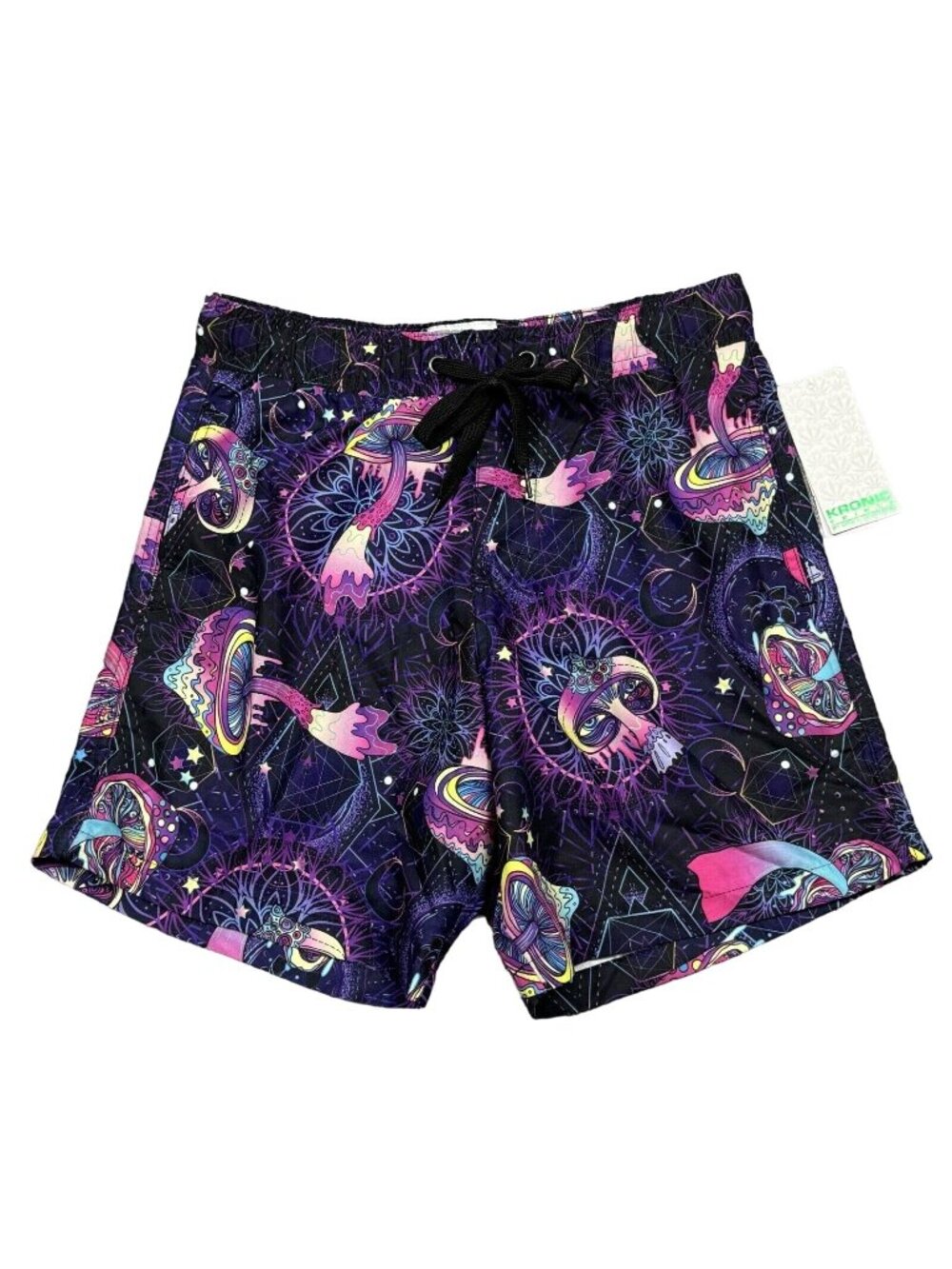 Kronic Prints Psychedelic Swim Trunks Mens S UV Protection Trippy Shorts NEW